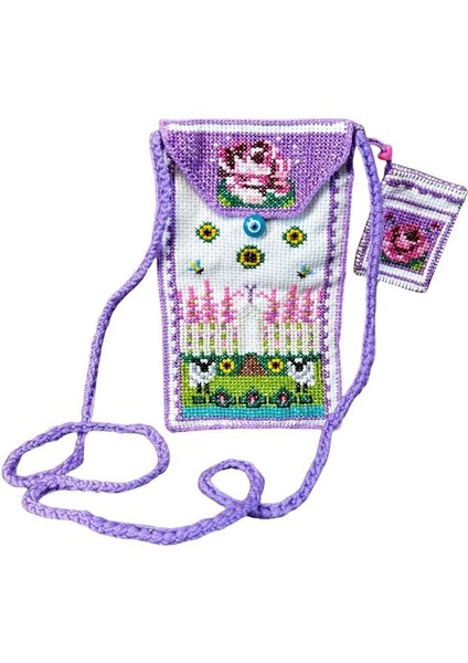 8657 El Yapımı Doğa Temalı Kanaviçe Mini Çapraz Çanta fiyatları