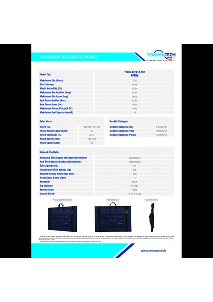 200W Katlanabilir Güneş Paneli indirimleri