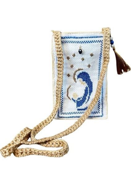 4609 El Yapımı Meryem Ana Desenli Kanaviçe Çanta fiyatları