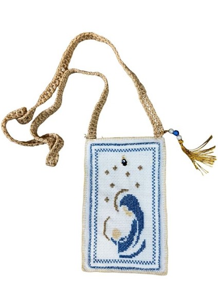 4609 El Yapımı Meryem Ana Desenli Kanaviçe Çanta fırsatları