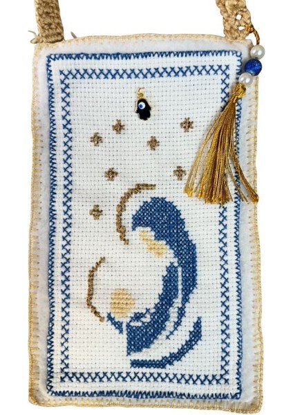 4609 El Yapımı Meryem Ana Desenli Kanaviçe Çanta indirimleri