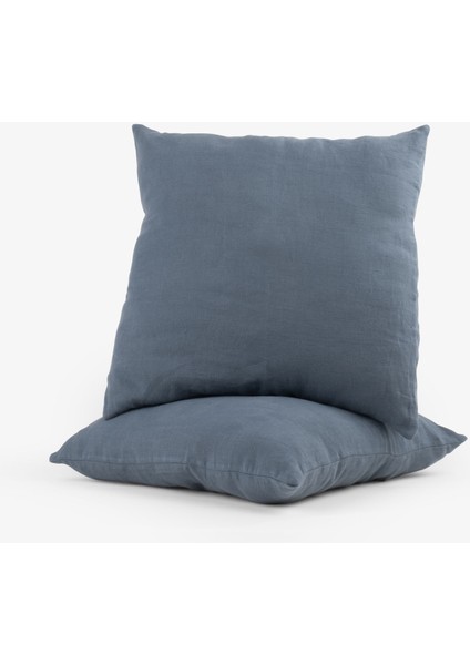 Lona Keten Düğmeli Kırlent Kılıfı 2'li 40X40