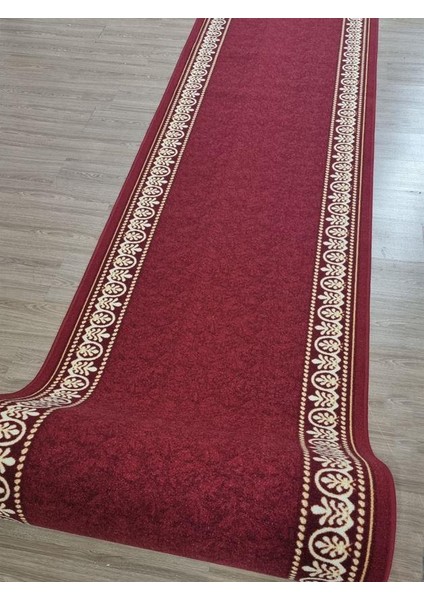 Varaklı Protokol Halısı Kaymaz Taban Jel Yolluk Kapı Önü Paspası 100CM Bordo