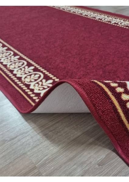 Varaklı Protokol Halısı Kaymaz Taban Jel Yolluk Kapı Önü Paspası 100CM Bordo modelleri