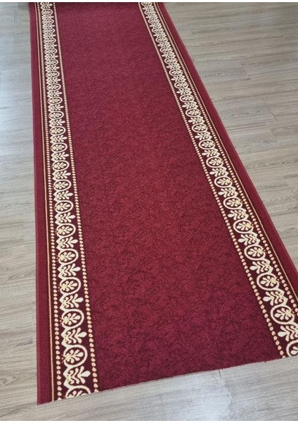 Varaklı Protokol Halısı Kaymaz Taban Jel Yolluk Kapı Önü Paspası 100CM Bordo fırsatları