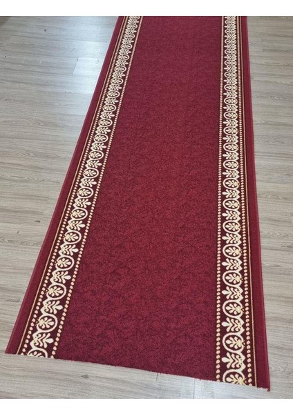 Varaklı Protokol Halısı Kaymaz Taban Jel Yolluk Kapı Önü Paspası 100CM Bordo indirimleri