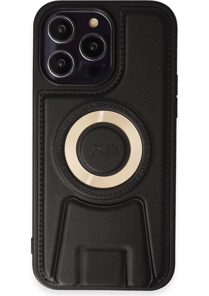 Apple iPhone 13 Pro Max Kılıf Merkür Magneticsafe Standlı Kapak - Siyah