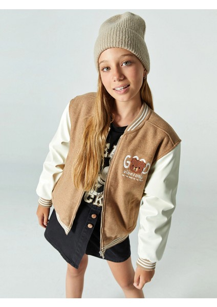 Lcw Kids Bej Kolej Yaka Kız Çocuk Mont