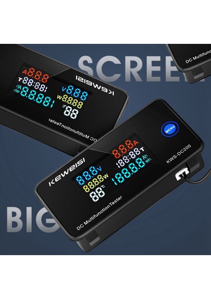 2x Keweisi Dc 0-200V Voltmetre Ammetre Kws Güç Enerji Ölçer LED Dijital Dc Wattmetre Elektrik Ölçer 10A (Yurt Dışından)