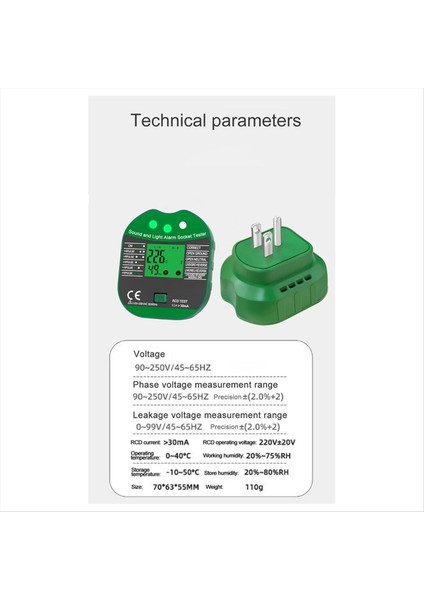 Soket Test Merkezi Pro Voltaj 30MA Rcd Sızıntı Testi Akıllı Dedektörü Sıfır Hat Fiş Polarite Faz Kontrol Aracı Abd Fiş B B (Yurt Dışından)
