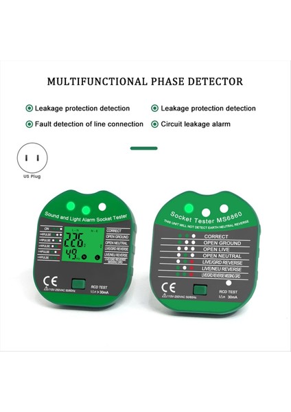 Soket Test Merkezi Pro Voltaj 30MA Rcd Sızıntı Testi Akıllı Dedektörü Sıfır Hat Fiş Polarite Faz Kontrol Aracı Abd Fiş B B (Yurt Dışından) indirimleri
