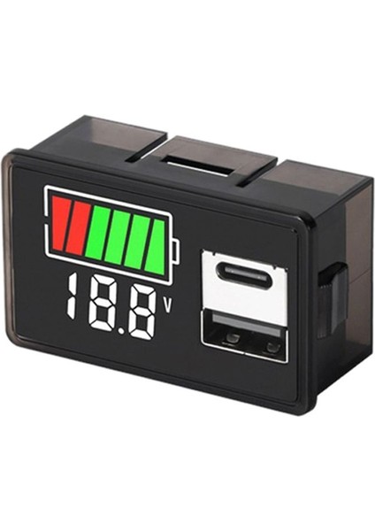 Pil Şarj Seviyesi Göstergesi Lityum Pil Kapasite Ölçer Test Ekranı LED Test Cihazı Usb+Tip-C Dc 8-30V (Yurt Dışından) fiyatları