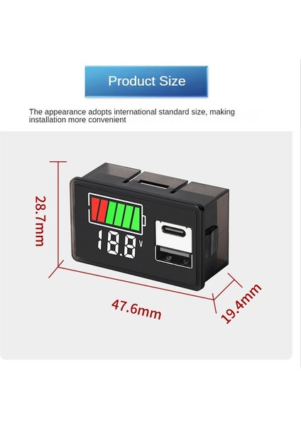 Pil Şarj Seviyesi Göstergesi Lityum Pil Kapasite Ölçer Test Ekranı LED Test Cihazı Usb+Tip-C Dc 8-30V (Yurt Dışından) indirimleri