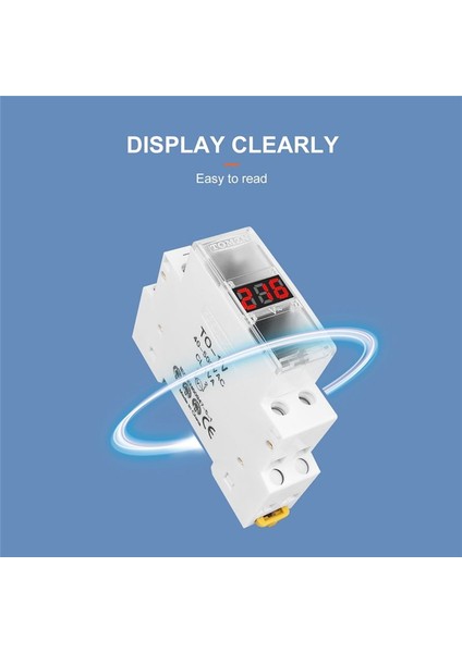 Tomzn Din Ray Tek Faz Voltaj Ölçer Ac 40-500V Modüler Voltmetre Göstergesi LED Dijital Ekran Voltmetre Şeffaf (Yurt Dışından) indirimleri