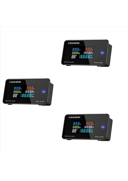 3x Keweisi KWS-AC300 Dijital Voltmetre Ac 50-300V Voltaj 45-65Hz Güç Enerji Ölçer LED Wattmetre 0-10A Detektörü A (Yurt Dışından)