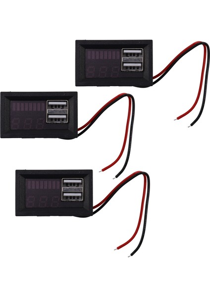 3x Kırmızı LED Dijital Ekran Voltmetre Mini Voltaj Metre Volt Test Cihazı Dc 12V Arabalar Motosiklet Araçları (Yurt Dışından)