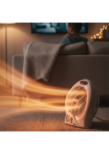 AS300B 2000W Fanlı Isıtıcı, Devrilme Emniyetli, Termostatlı, 3 Kademe Ayarlanabilir Fanlı