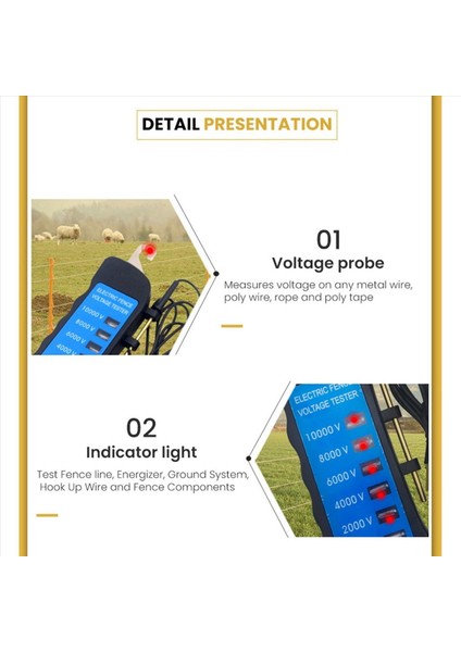 2x Ranch Çit Voltaj Test Cihazı 1000V Çit Voltaj Test Cihazı Yard Eskrim Test Cihazı (Yurt Dışından) modelleri