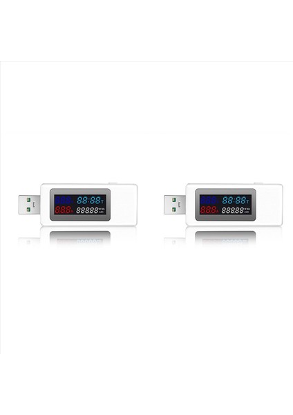 2x 6 In 1 USB Test Cihazı DC4-30V IPS Dijital Voltaj Güç Zamanlama Kapasitesi Metre Dedektörü Akım Voltaj Beyaz Için (Yurt Dışından)