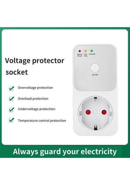 Koruyucu Voltaj Rölesi Elektrik Soketi Buzdolabı Voltajı Koruyucu Ev Cihazı Ab Fişi Için Çok Fonksiyonlu (Yurt Dışından)