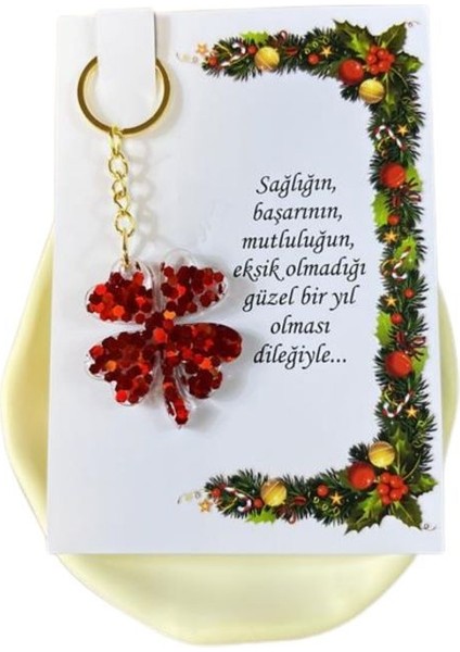 1745 El Yapımı Pullu Yonca Model Epoksi Anahtarlık / 4.5 cm modelleri