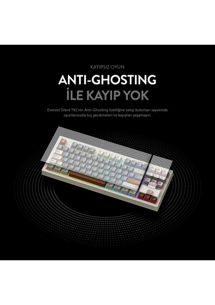 Sılent Tkl Ultra Sessiz Rainbow Q Türkçe Klavye Membrane Oyuncu Klavyesi Beyaz/gri/kahve fırsatları
