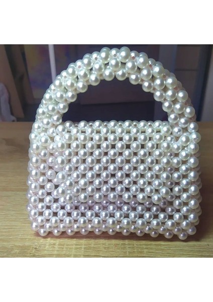 Beyaz Inci Boncuklu Portföy Çanta modelleri