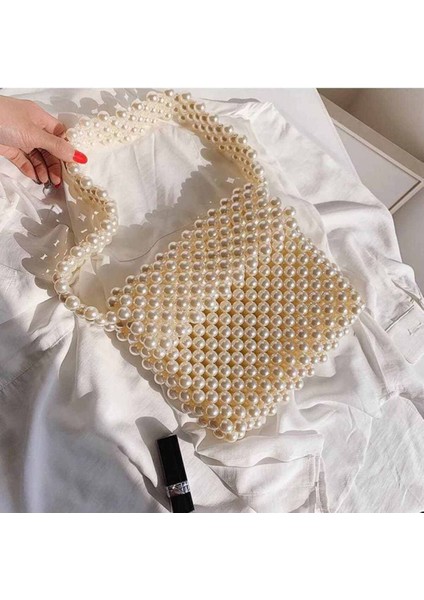 Büyük Inci Boncuklu Kol Çantası
