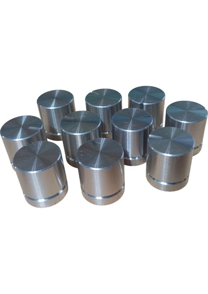 10 Adet Alüminyum Ses Kontrol Gümüş Pot Başlığı 20X22MM 6mm D Tip Mile Uygun fiyatları