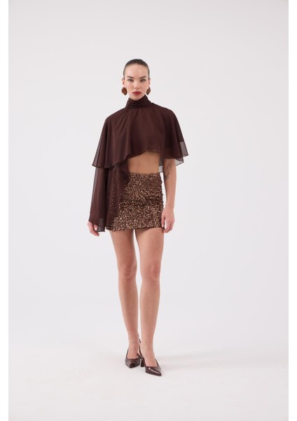 Pelerin Model Bena Bluz Kahve modelleri