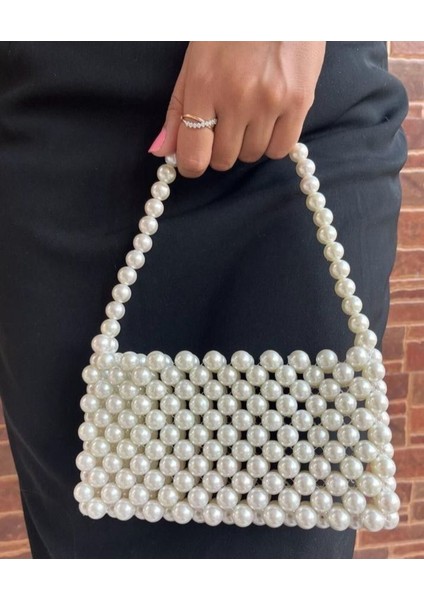 Orta Boy Krem Inci Çanta modelleri