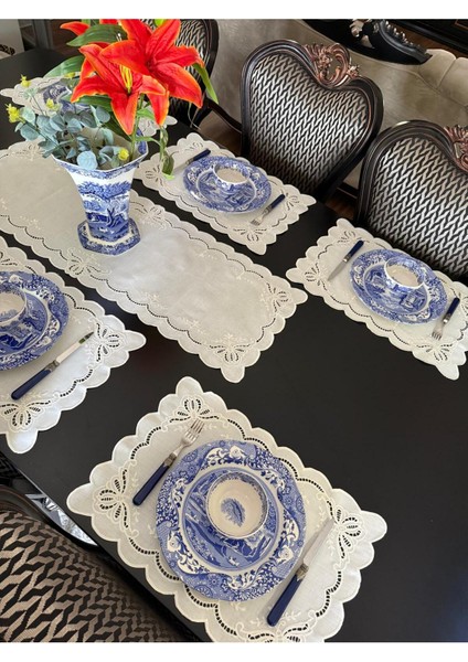 Silk Cocoon Beyaz Iş Runner 110X35CM