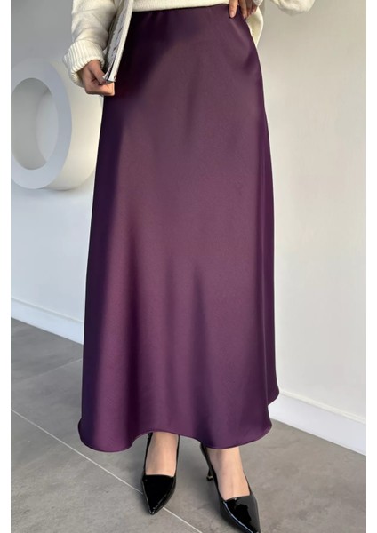 Bel Lastikli Saten Tesettür Etek P-00019680