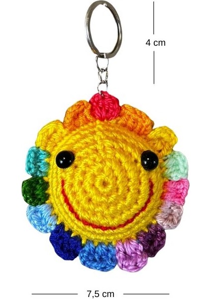 3430 El Yapımı Gülen Yüz Temalı Örgü Anahtarlık fiyatları