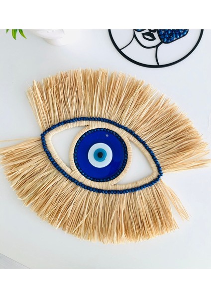 El Yapımı Nazarlık Kapı Süsü Duvar Süsü Hasır Pano Rafya Duvar Süsü Balkon Mobilyası Ev Hediyesi