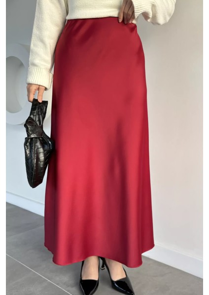 Bel Lastikli Saten Tesettür Etek P-00019680