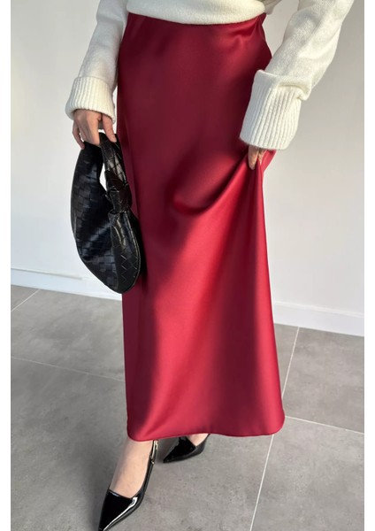 Bel Lastikli Saten Tesettür Etek P-00019680 modelleri