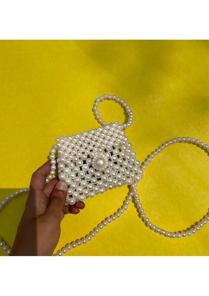 Küçük Incili Mini El Çantası