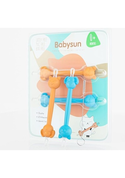 3'ü 1 Arada Bebek Booger Sökücü ve Bebek Kulak Temizleyici Aracı Yumuşak Silikon Uçlu Bebek Burun Temizleyici Çift Kulak Balmumu ve Sümük Sökücü Yenidoğan Bebekler ve Yeni Yürümeye Başlayan Çocuklar