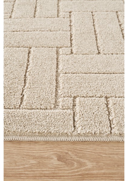 Rivon RN03 Krem Yumuşak Dokulu Kaymaz Taban Salon Mutfak Koridor Oturma Odası Yolluk Halı indirimleri