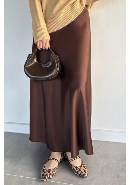 Bel Lastikli Saten Tesettür Etek P-00019680