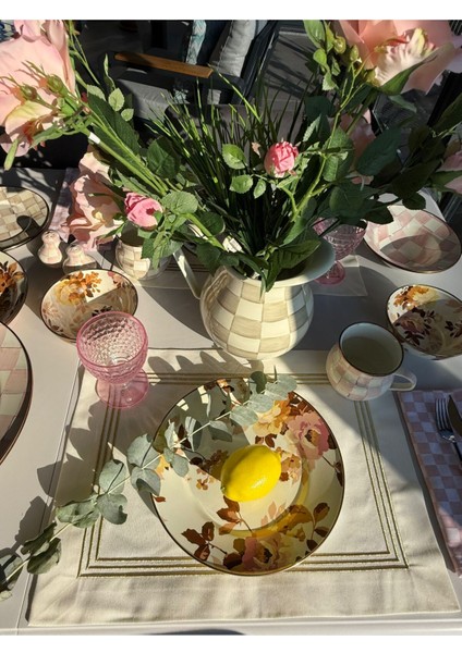 Brillant Serisi - Gold Çerçeveli Amerikan ve Peçetesi 2 Kişilik fiyatları