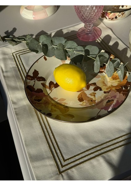 Brillant Serisi - Gold Çerçeveli Amerikan ve Peçetesi 2 Kişilik modelleri