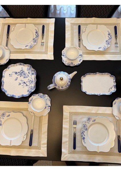 Brillant Serisi - Gold Çerçeveli Amerikan ve Peçetesi 2 Kişilik fırsatları