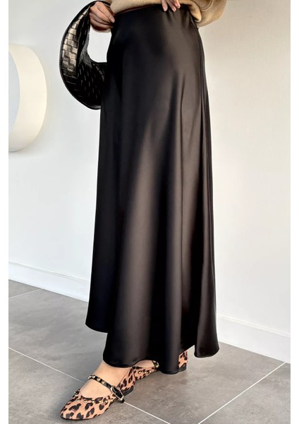 Bel Lastikli Saten Tesettür Etek P-00019680