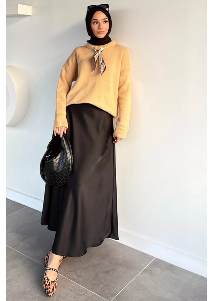 Bel Lastikli Saten Tesettür Etek P-00019680 fiyatları