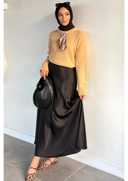 Bel Lastikli Saten Tesettür Etek P-00019680 fırsatları