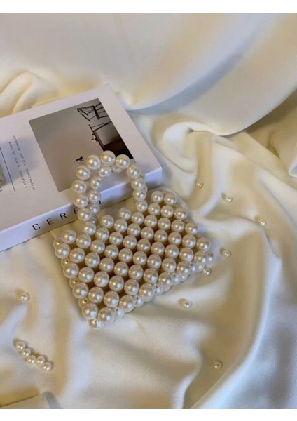 Telefon Boyutunda Büyük Incili El Çantası modelleri