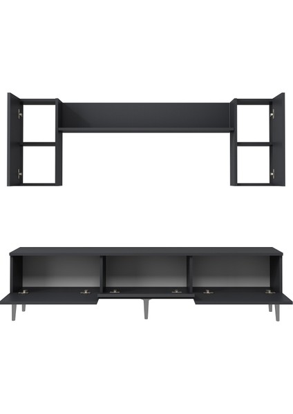 1332TV180-1CT Tv Ünitesi , Tv Sehpası ANTRASİT-GÜMÜŞ indirimleri