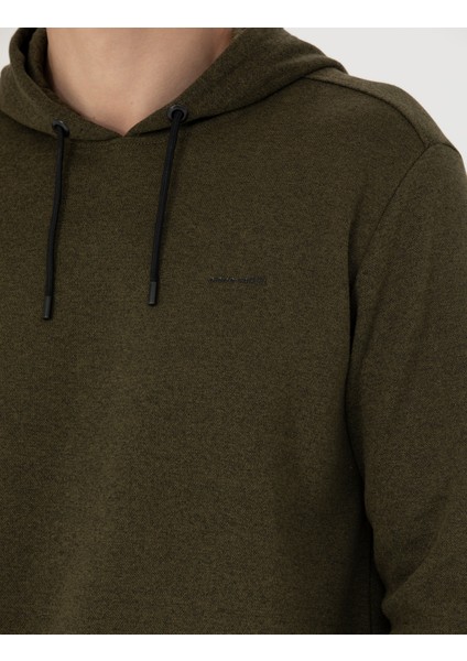 Erkek Haki Regular Fit Kapüşonlu Sweatshirt 50273895-VR027